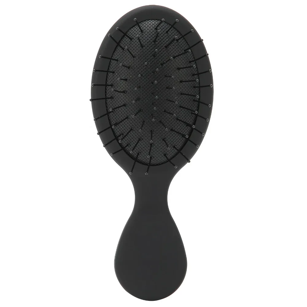 Vented Air Cushion Paddle Hairbrush Portable Compact Hair Straightening Brush Soft Rounded Black Color Paddle Hairbrush