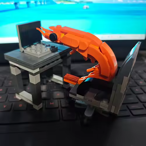 MOC Building block shrimp model figurines, puzzle assembly, boys and girls randomly mixing, Internet celebrity creative parodies - Image 5