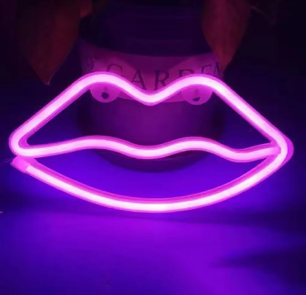 LED Mouth Lip Neon Sign Light Decoration Luminous Neon Lamp For Bedroom Living Room Party Valentine\'s Day Decor Adult Kid Gift