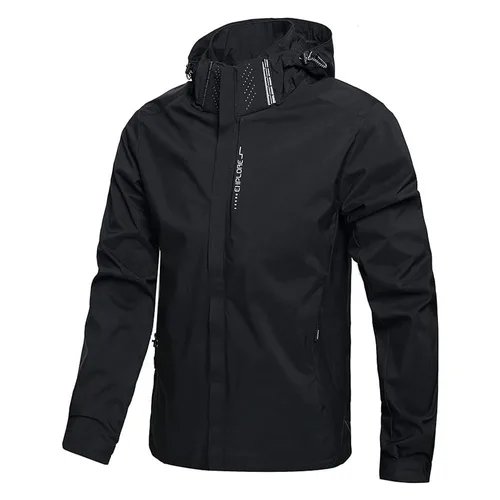 Chaqueta impermeable para hombre, impermeable exterior ligero con capucha para exteriores, chaqueta a prueba de viento para senderismo, chaquetas para escalar al aire libre