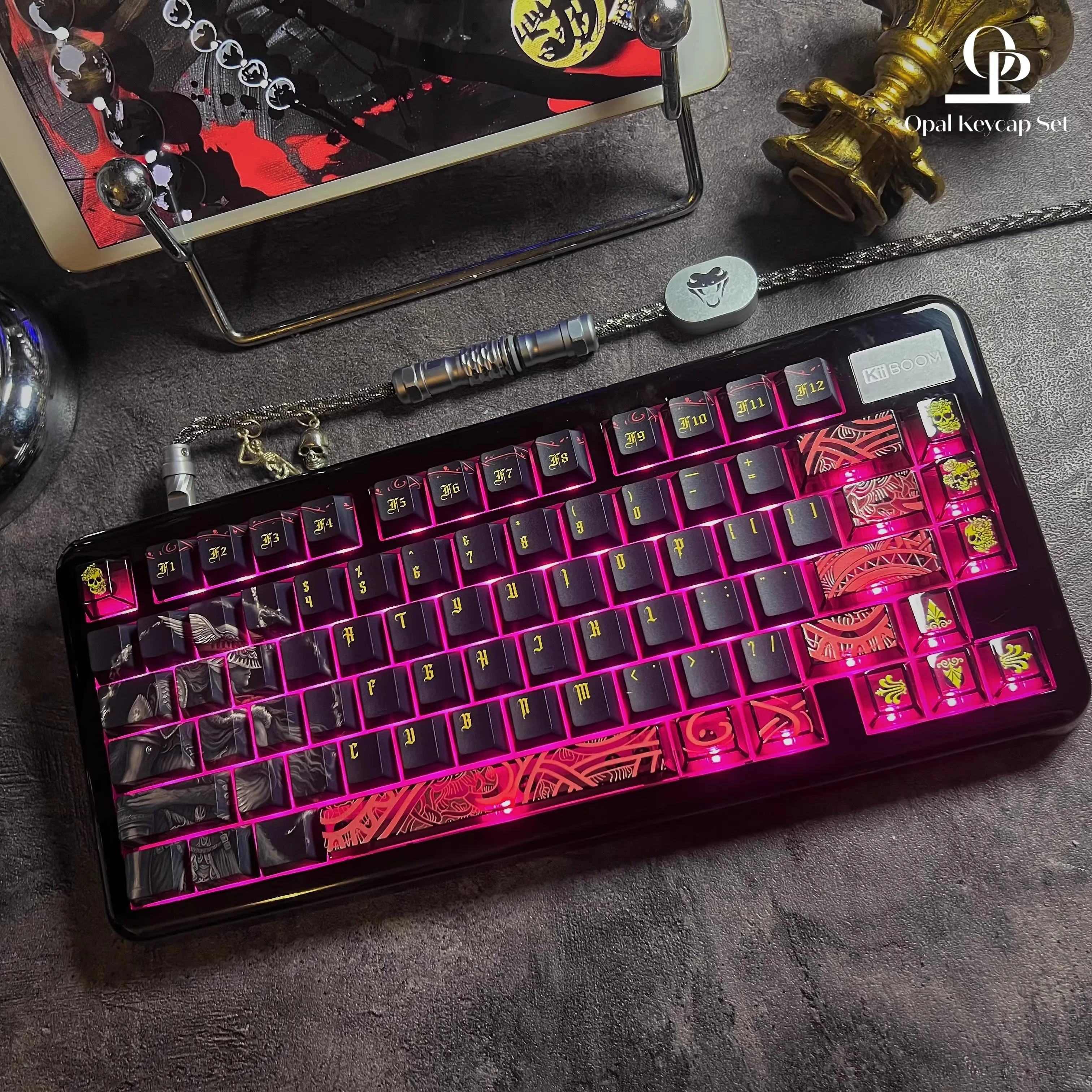 Malenia Red Black Theme Keycaps Set PBT PC Cherry Profile Custom Original Handmade Keycaps for Mechanical Keyboard Accessories