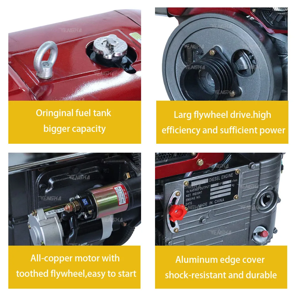 Single Cylinder Water-Cooled Four-Stroke Engine Bearing 1.1945L Displacement 25HP Easy to Operate African