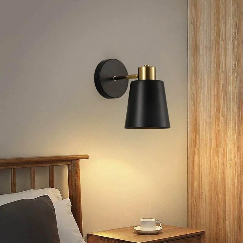 

Vintage Adjustable Wall Mounted Sconce Bedside Lamp for Bedroom Study Decoration Led Interior Wall Lighting Fixtures Black Brass