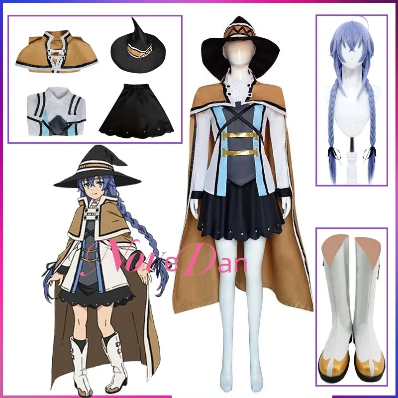 Anime Mushoku Tensei Roxy Migurdia Cloak Outfit Boots Shoes Wig Halloween Christmas Party Woman Cosplay Costume Props gkl/6 - view 4