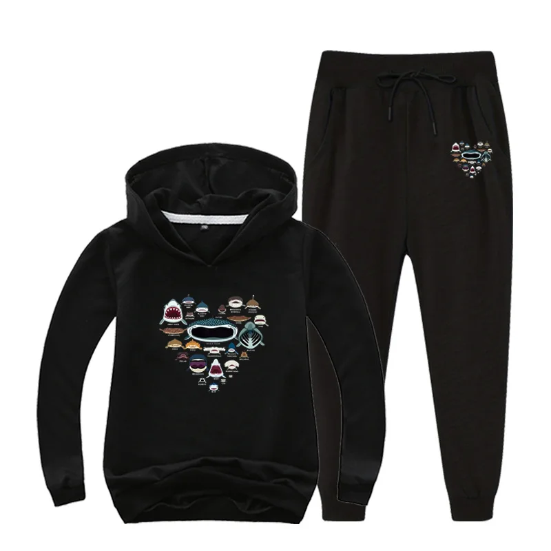 2025New Spring Cross-border Casual Two-piece Set Cartoon Boys and Girls Long Sleeve Sweatshirt and Jogger Pants Set