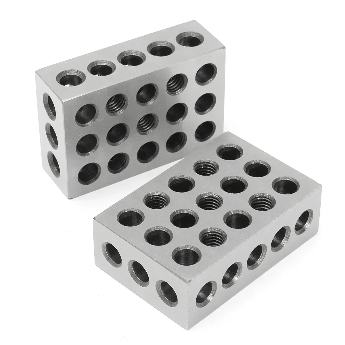 

2pcs 23 holes Precision 25-50-75mm Blocks parallel clamping block set, steel block 23 Holes 1-2-3" block gauge 23 holes