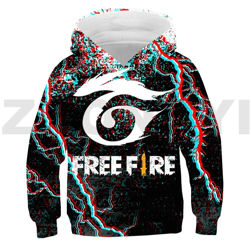 New Free Fire Garena 3D Hoodie Kids Harajuku Anime Hoodie Autumn Daily Hip Hop Boys Girls Game Free Fire Oversized Sweatshirt