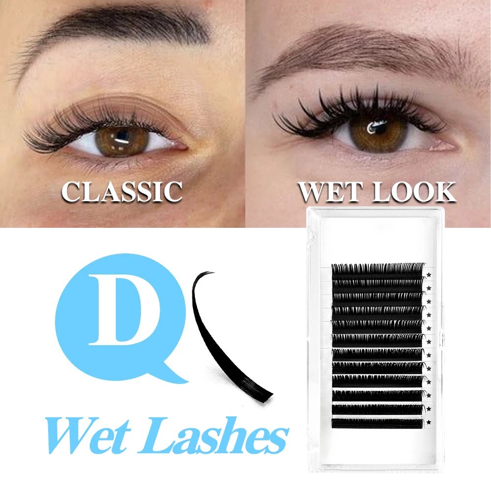 0.07 Wet look Cosplay Eyelash Extension New Fashion Soft Mink False Eyelash Individual Lashes Russian Volume Premade Fans Lashes