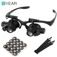 Double Eye Loupe Head Wearing Head-Mounted Repair Jeweler Watch Clock Magnifier 2.5X 4X 6X 8X 10X 15X 20X 25X