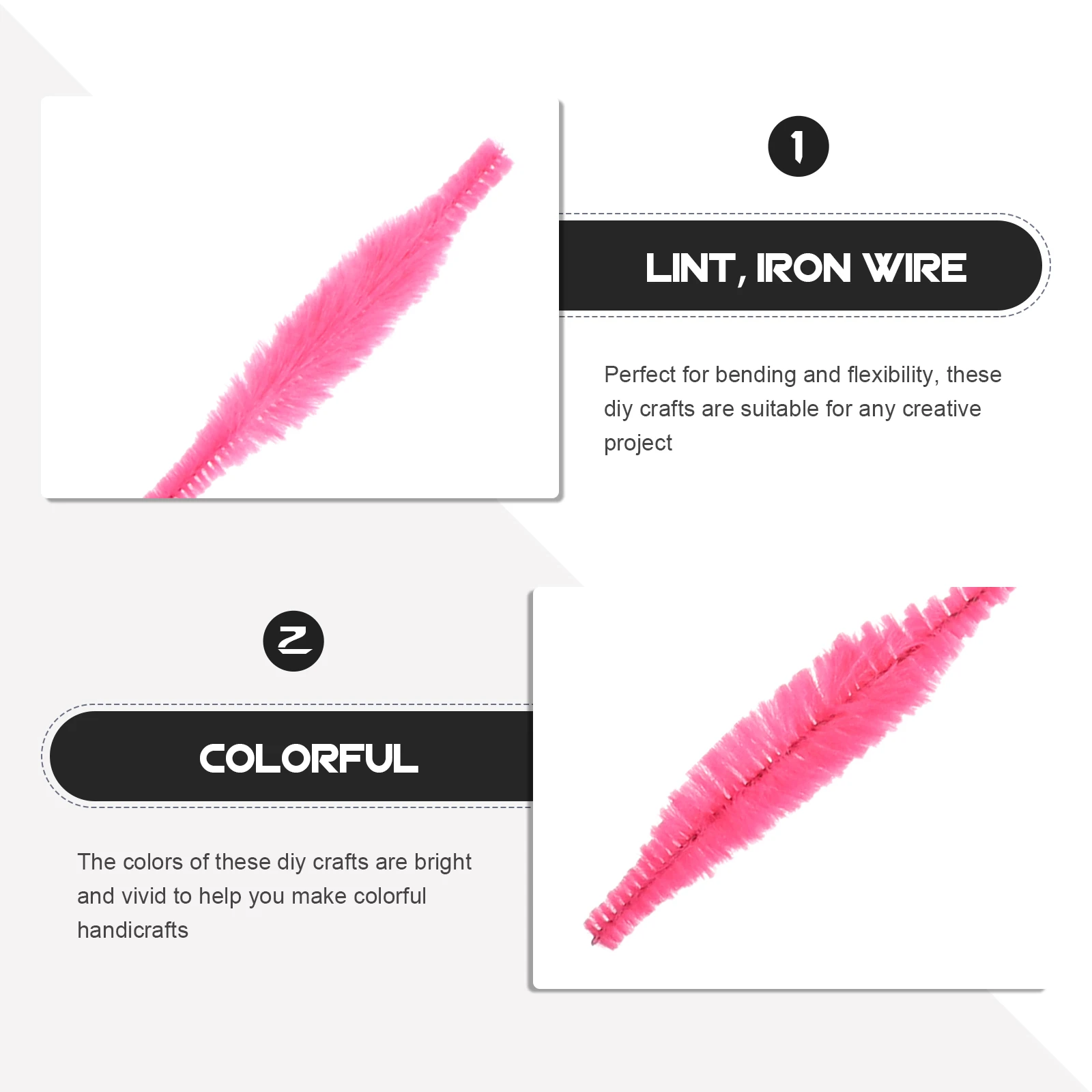 

Creative Handmade Materials Pipe Cleaners Craft Chenille Stems Fuzzy Stick for Crafts DIY Plaything