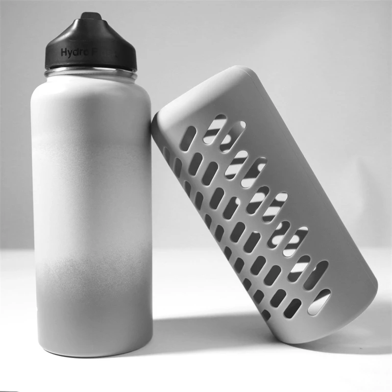 17.5-24cm Silicone Protective Sleeve For Straight Cup Glass Milk Bottle Cover Minimalist Vacuum Cup Set Water Bottle Accessories