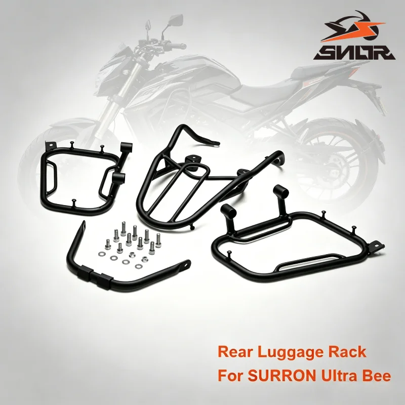 SNOR Rear Luggage Rack Side Bag Support Bracket Complete Kit For SURRON Ultra Bee Electric Off-Road Dirt Bike Accessories