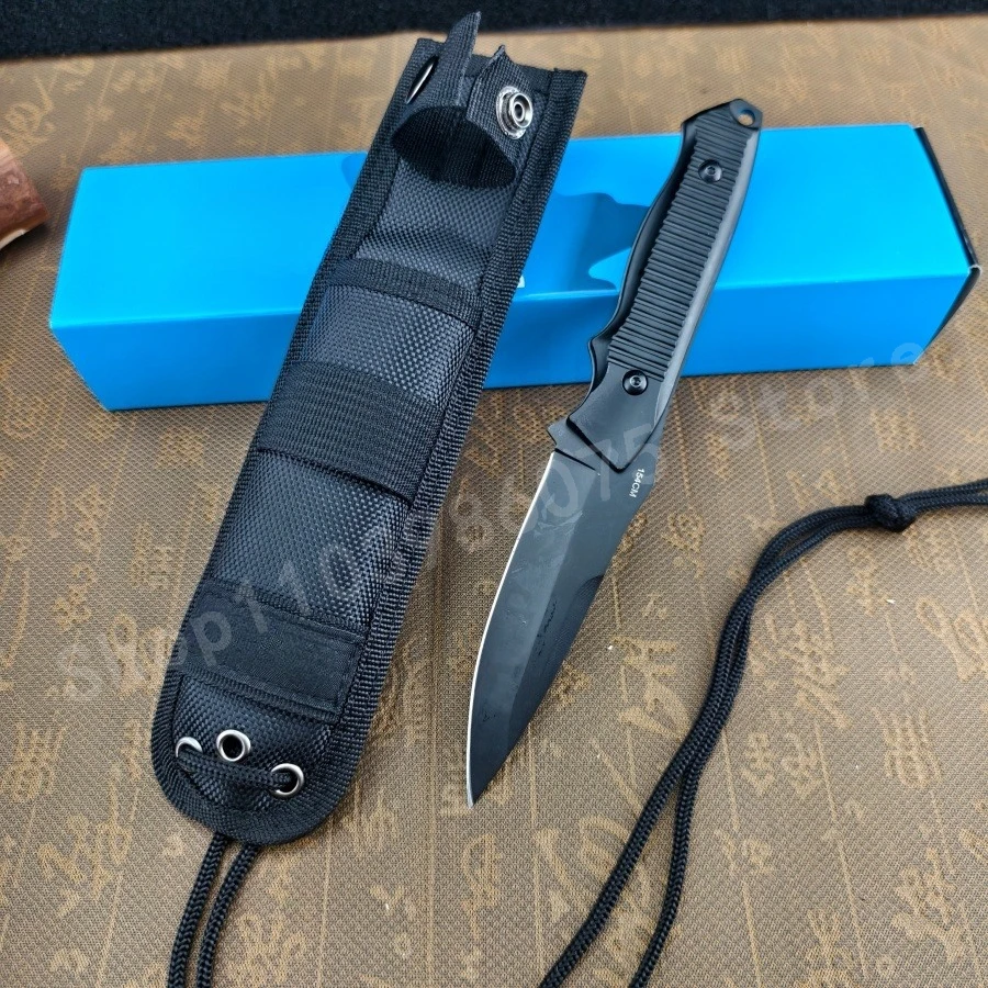 

Нож с фиксированным клинком 140bk, черный, клинок из стали 440C, алюминиевая рукоятка с антискользящим покрытием, легкий и прочный, идеальный подарок для кемпинга и пикника.