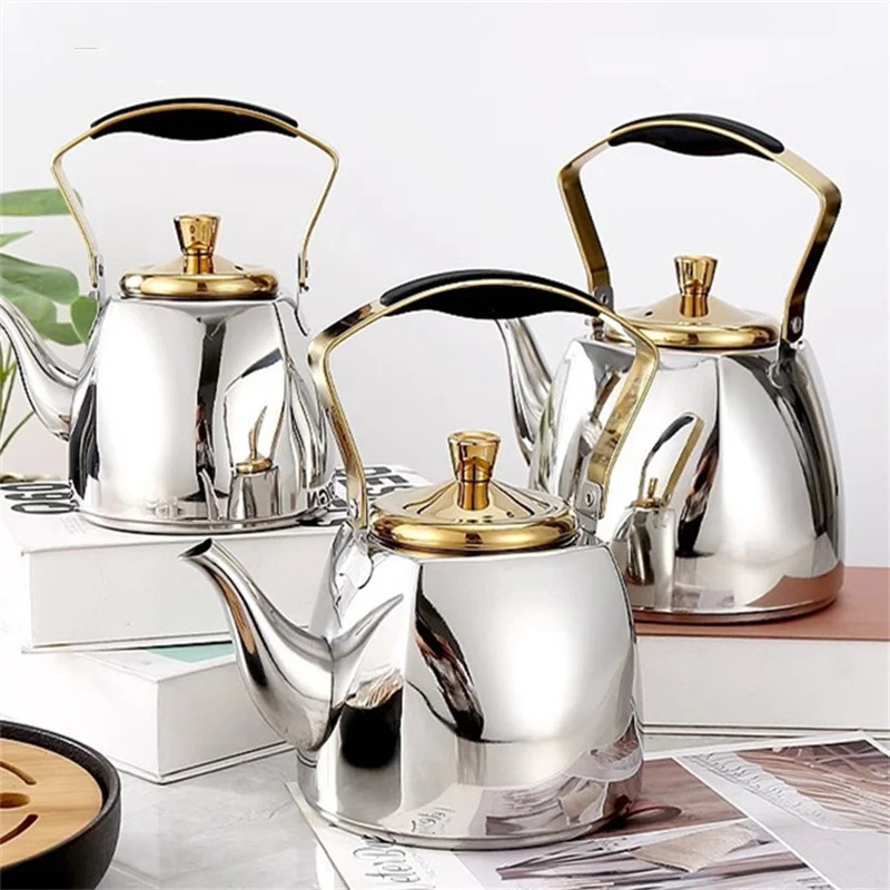1L/1.5L Square Stainless Steel Teapot Kettle with Strainer Large Capacity Water Ketter for Electric Ceramic Cooktop/Gas Stove view 2