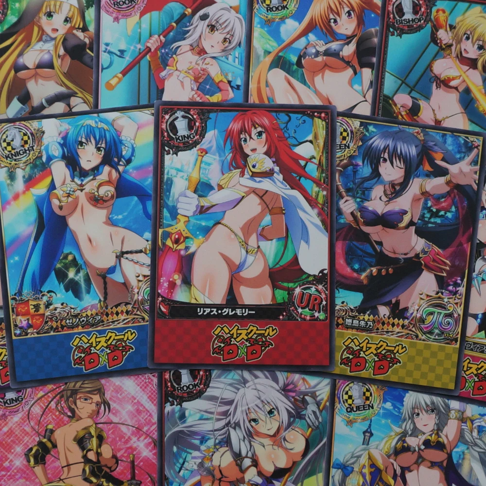 

24pcs/set High School DxD Bikini Worrior Characters Cards Rias Gremory Koneko Battle Damages Armor Suit Anime Girls Paper Card