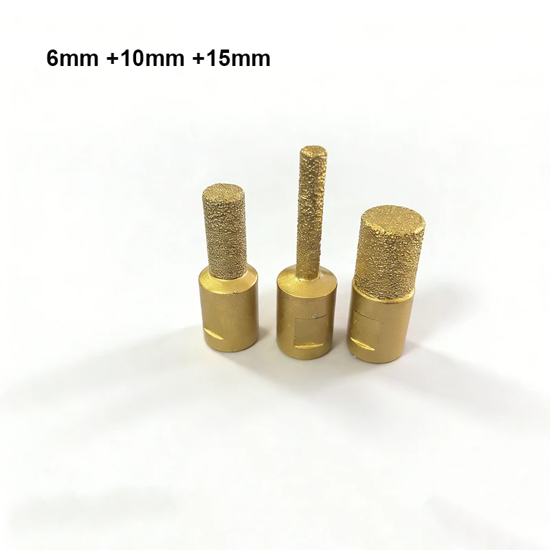 3pcs 6 10 15mm M10 Diamond Grinding Head Brazing Wear-resistant Angle Grinder Grinding Head Multipurpose High Efficiency