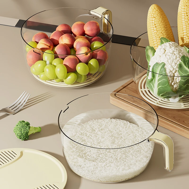 UFORU-سلة غسيل الأرز متعددة الوظائف ، البلاستيك ، الضوء ، الفخامة ، المطبخ ، الصرف المنزلي