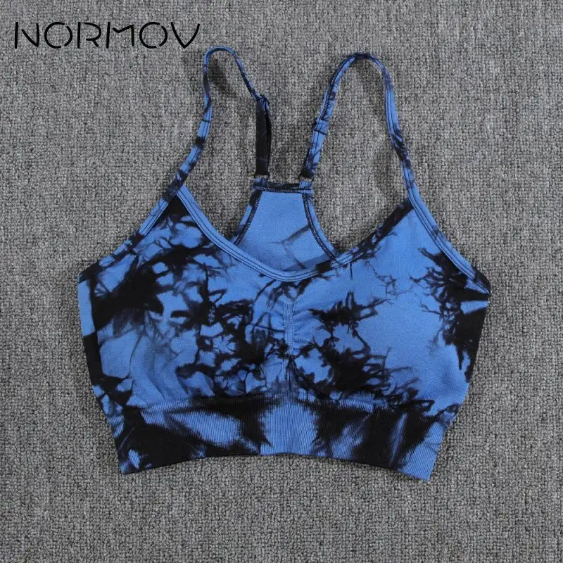 NORMOV 1/2Pcs Yoga Set Tie Dyeing Gym Sets for Women Pleated Tracksuit Woman High Waist Strapless Beauty Back Yoga Wear Push Up