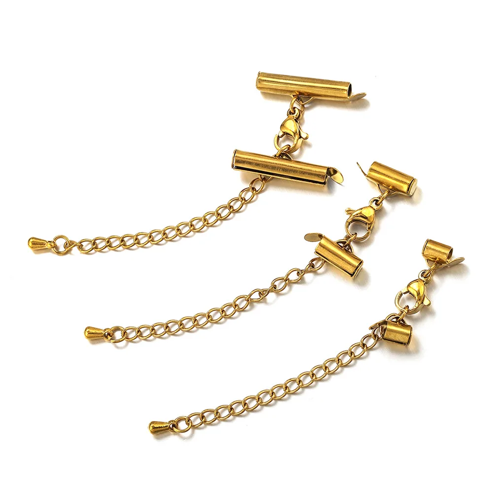 4Set 10-40mm Roestvrij Stalen Armband Eindconnector Uitbreiding Karabijn Schuifhaak Staart Ketting DIY Sieraden maken Accessoires