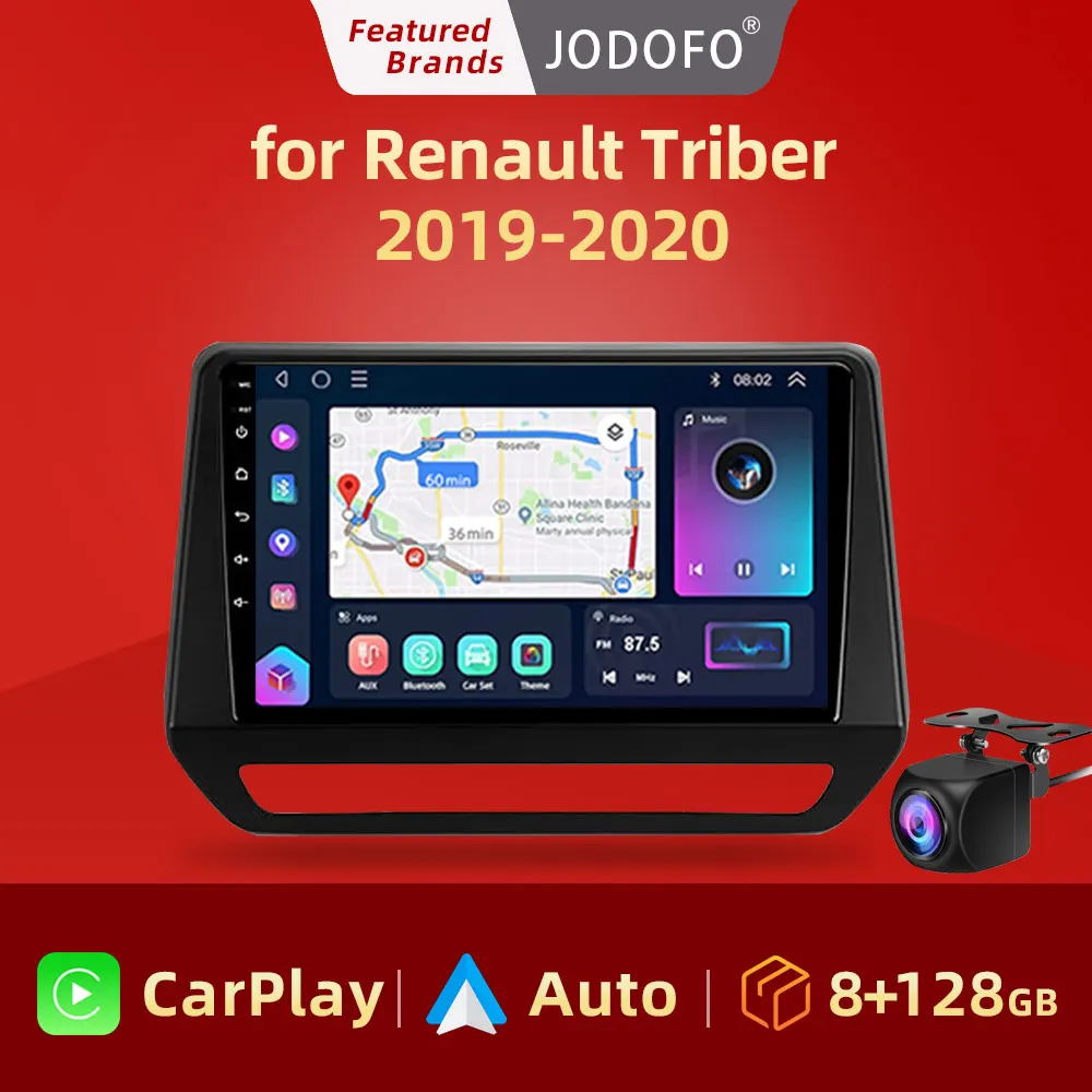 

Автомагнитола Jodofo для Renault Triber 2019-2020, 2DIN, Android 12, радио, мультимедийный видеоплеер, Авторадио для Carplay, FM, DSP, 36EQ