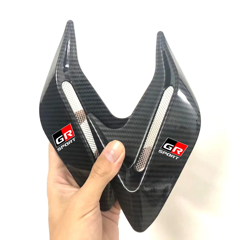 2 piezas de papel para carrocería de capó trasero lateral embellecedor de fibra de carbono para Toyota GR Corolla Supra CHR RAV4 Yaris Prado Prius Camry