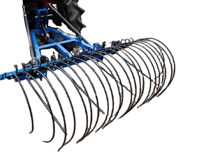 Heavy-Duty 3 Point Mounted Hay Rake | Durable Spring Tooth Grass Rake for Small Tractors