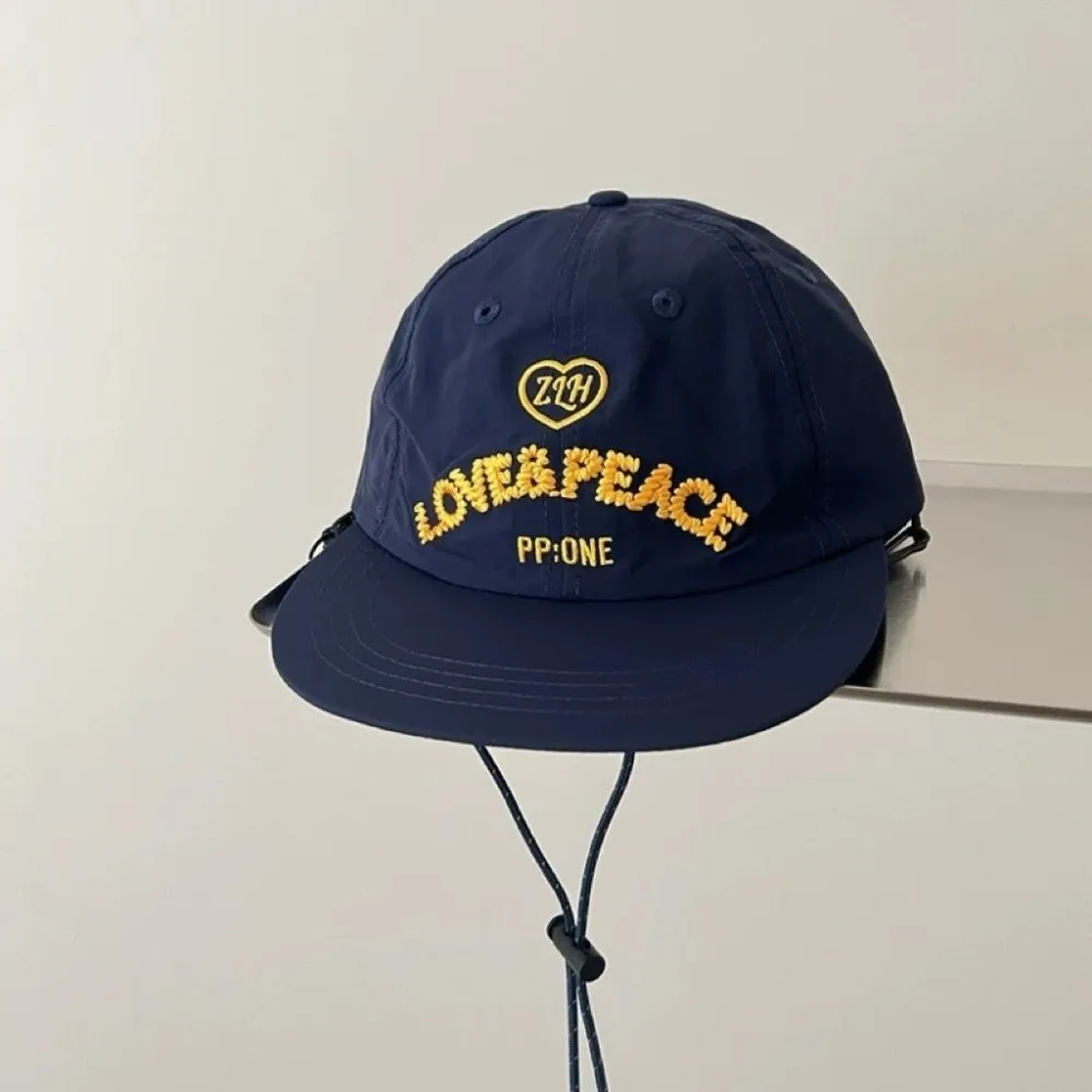 

Fashion Korean Letter Baseball Cap Breathable Cotton Drawstring Baseball Cap Versatile Adjustable Women's Visors Summer