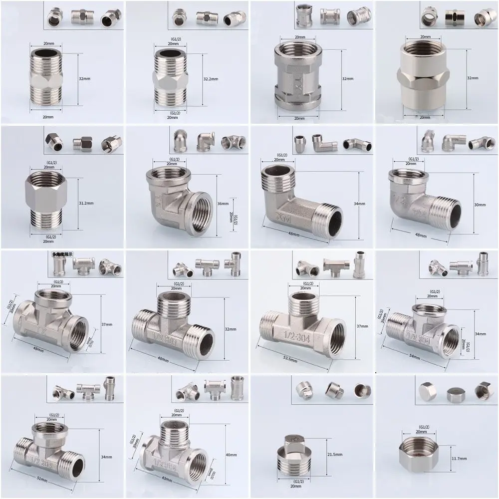 External Internal Threaded Elbow Stainless steel Female-Male Plumbing fitting Pipe Fittings Hardware Adapter