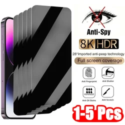 1-5PCS Anti-Spy Glass for iPhone 14 13 15 12 11 16 Pro Max Mini Plus SE 2020 22 X XS XR Privacy Screen Protector For iPhone 7 8