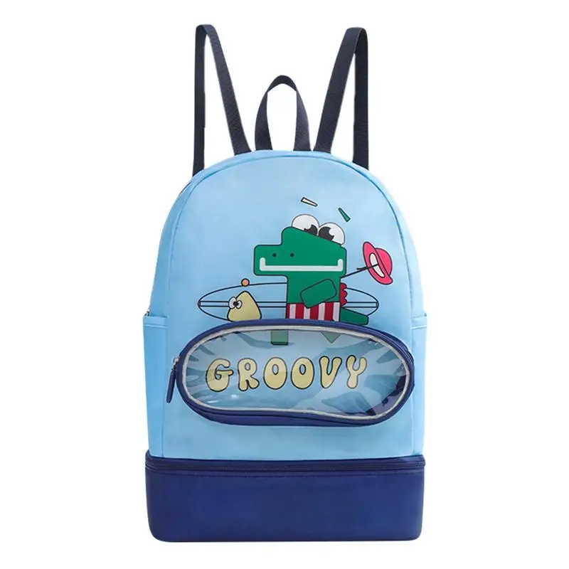 Kids Beach Backpack Kids Water-Resistant Bag Backpack For Beach Zipper Closure Wet And Dry Separation Sports Gym Bag For