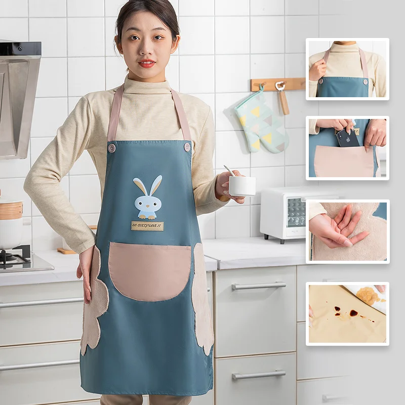 GIANXI Hand Towel Apron Waterproof Stain Home Kitchen Cooking Waist Creative Cute Bear Hanging Neck Towel Apron Oversleeve