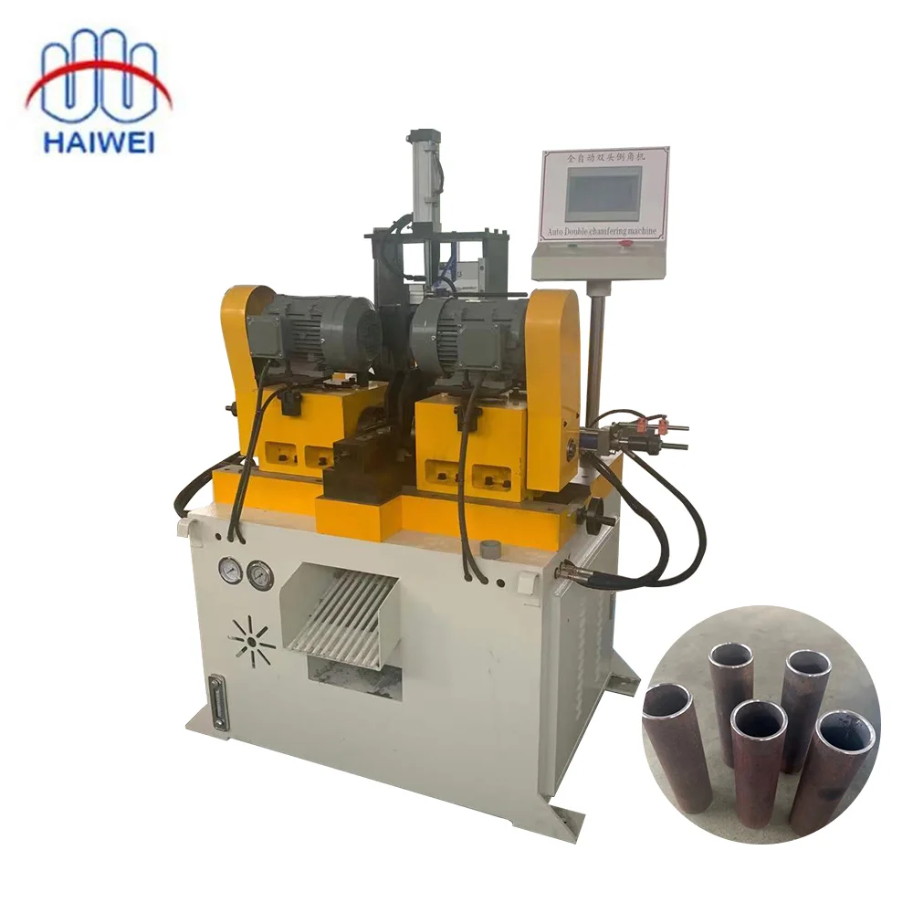 Automatic CNC double head hydraulic chamfering machine high precision round pipe beveling machine