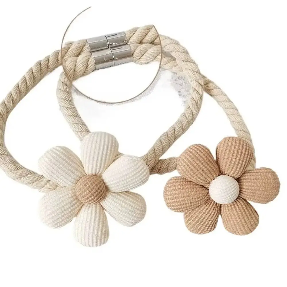 Modern Magnetic Curtain Tieback Flower Shape No Punching Curtain Rope Holders Window Curtain Buckles Home Decoration