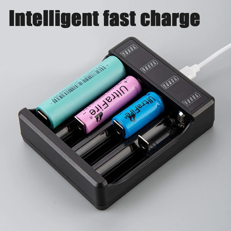 3.7V/4.2V Rechargeable Lithium Battery Charger 14500 18650 Universal Type-C Quick Charge Smart Overcharge Protection Charger