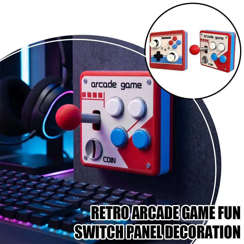 Plaque de commutateur murale créative en forme de joystick de jeu rétro imprimée en 3D, taille standard 86, pour la décoration de la maison et de la chambre
