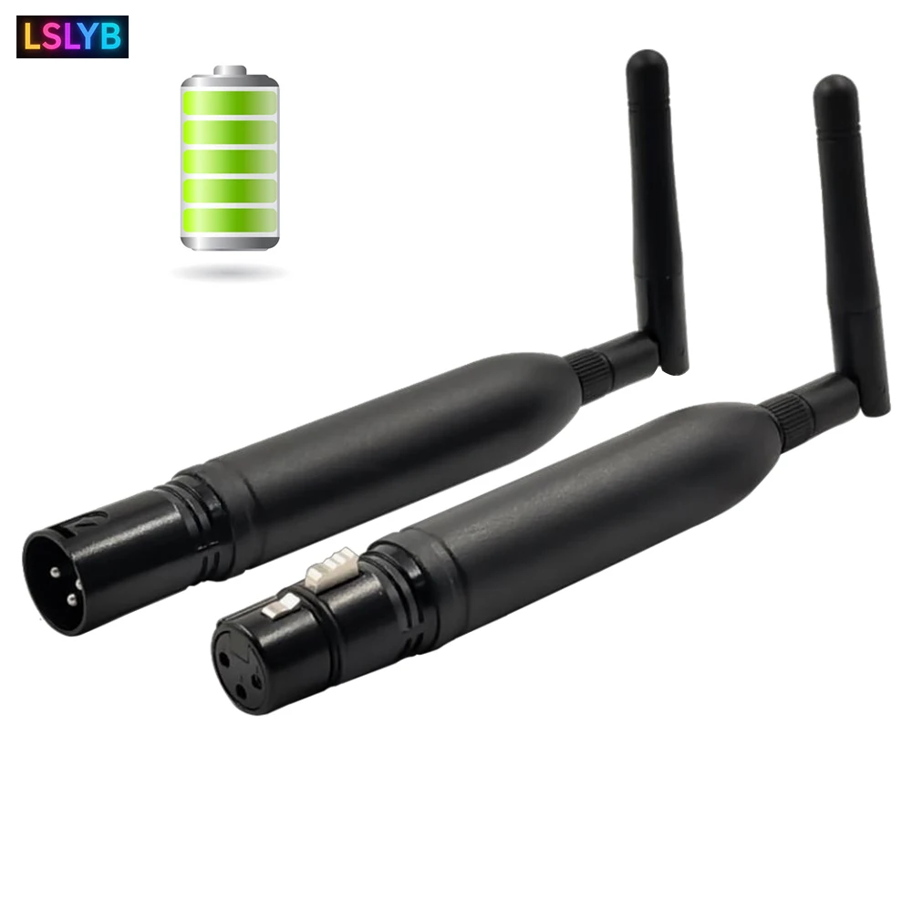 

Rechargeable wireless DMX512 signal transmitter/receiver 3-pin stage light wireless signal controller