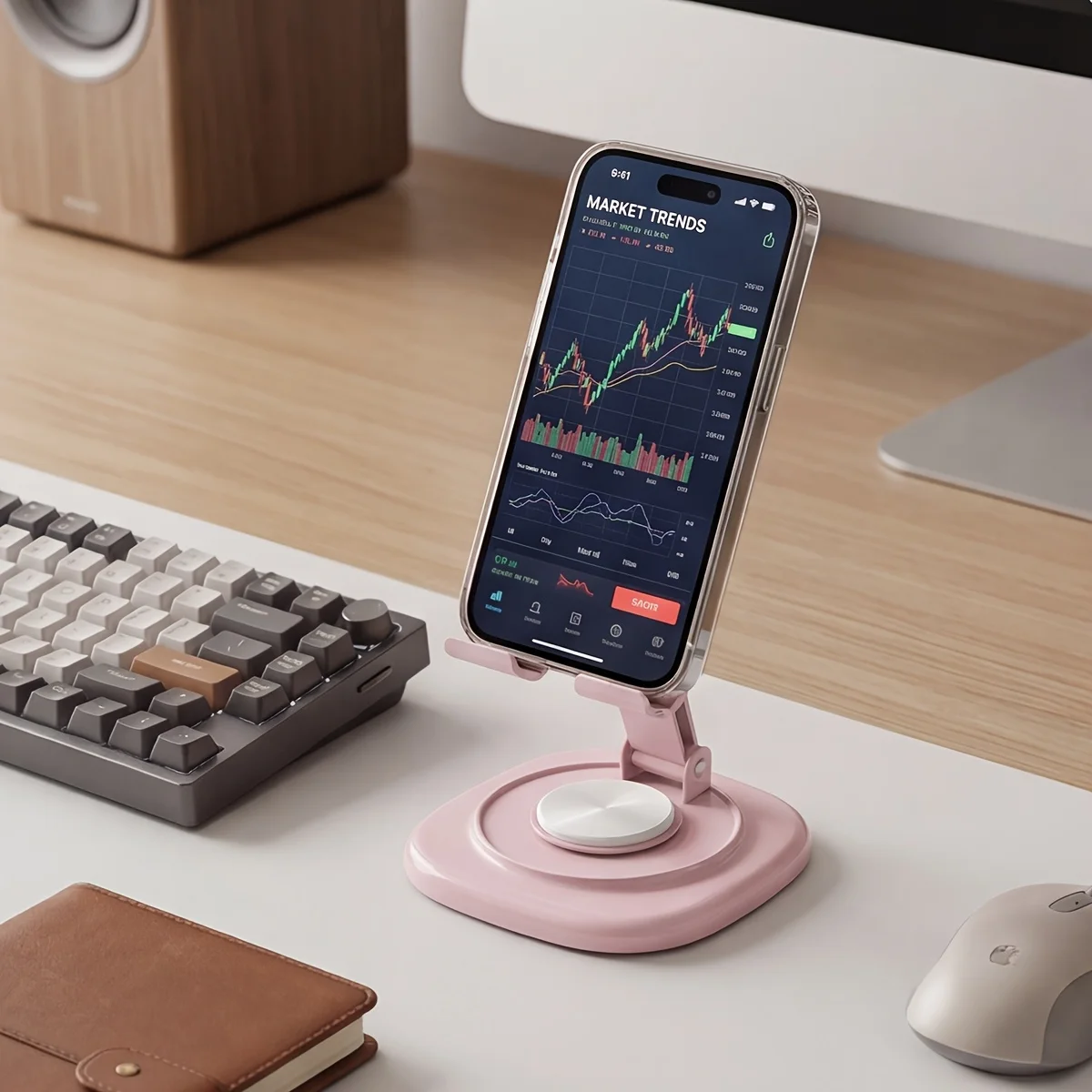 

1-Pack 360° Rotating Folding Phone Stand,Portable Folding Design,Stable and Non-Slip,Easy to Carry and Store,Suitable for Office