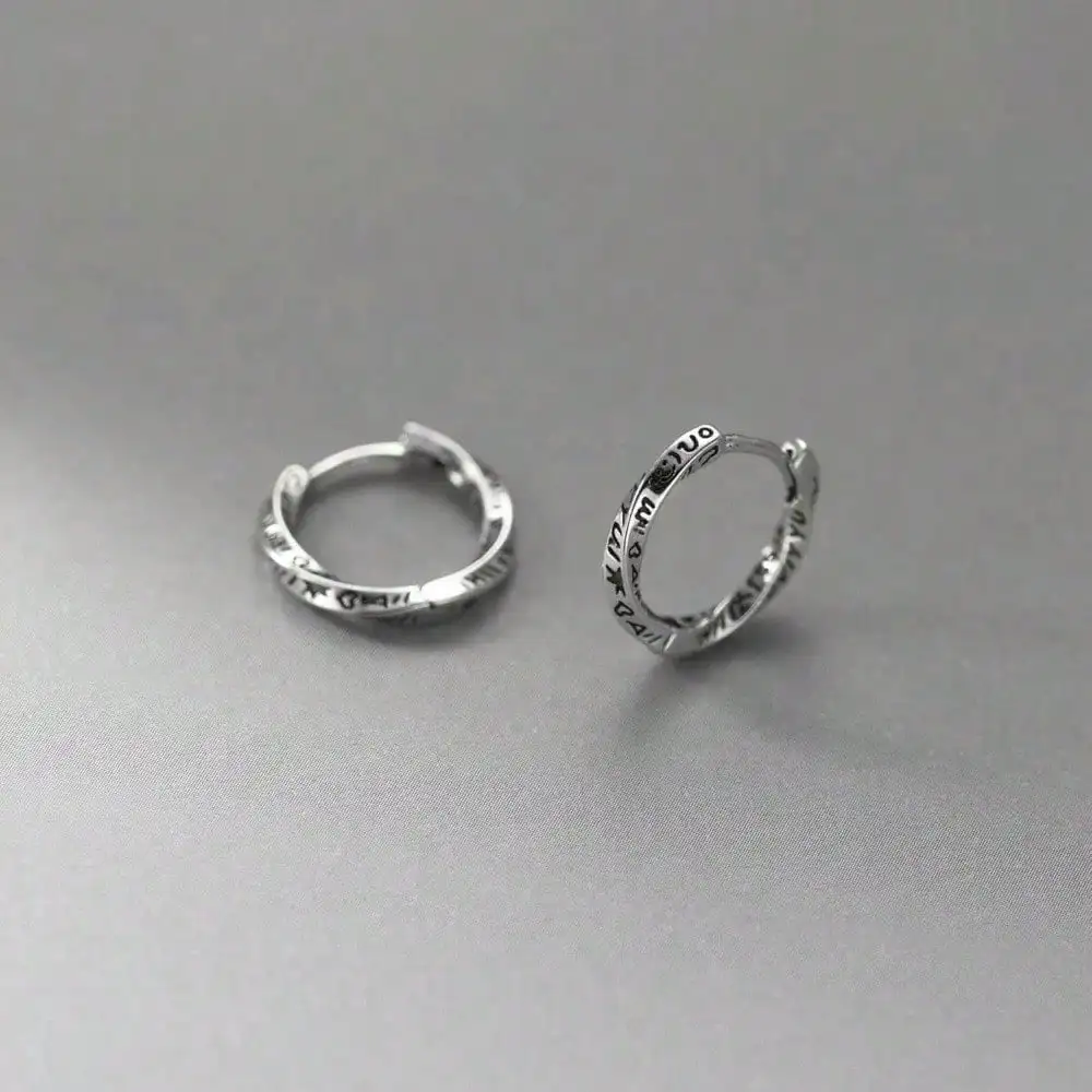 SimpleTwistedHoopEarrings15mm - أقراط فضية خفيفة الوزن للاستخدام اليومي للنساء، مجوهرات بسيطة هيبوالرجيني، فكرة هدية كلاسيكية