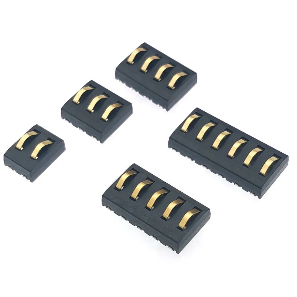 5pcs Spring Compression Contact 4mm Pitch 2P 3P 4P 5P 6P 6Pin Male Connector Power Charging Seat Battery Connectors