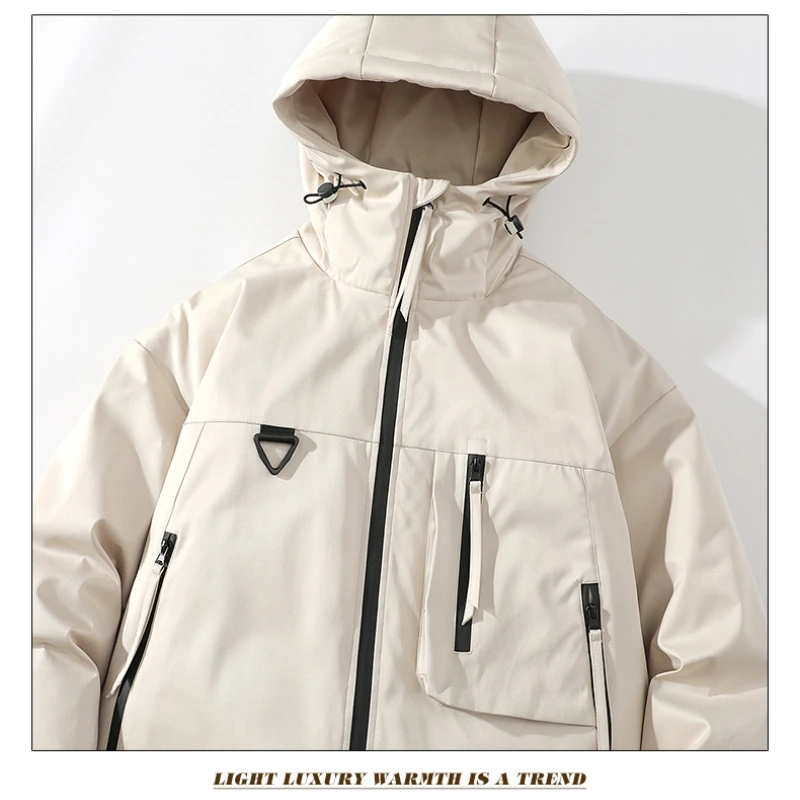 

Winter Parka Men New Casual Thicken Cotton Jacket Hooded Winter Thicken New Brand Designer Casual Jacket Men Warm Cotton Coat
