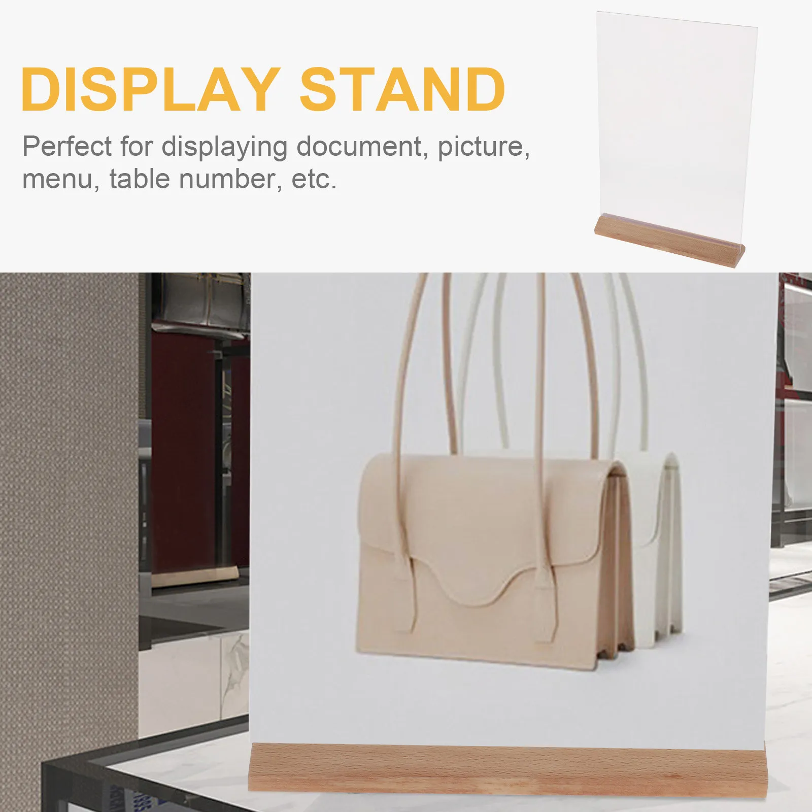 Heavy Duty Acrylic Tabletop Sign Holder with Stable Base for Price Display Menu Presentation Poster Protection Scratch Resistant