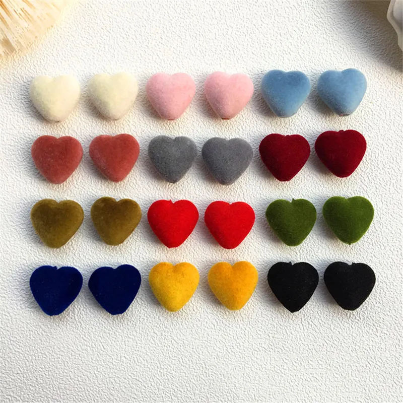 

Wholesale 100pcs 18*17mm Lovely Heart Velvet Jewelry Beads Ornament Accessories DIY Bracelet Necklace Earring Beading Material