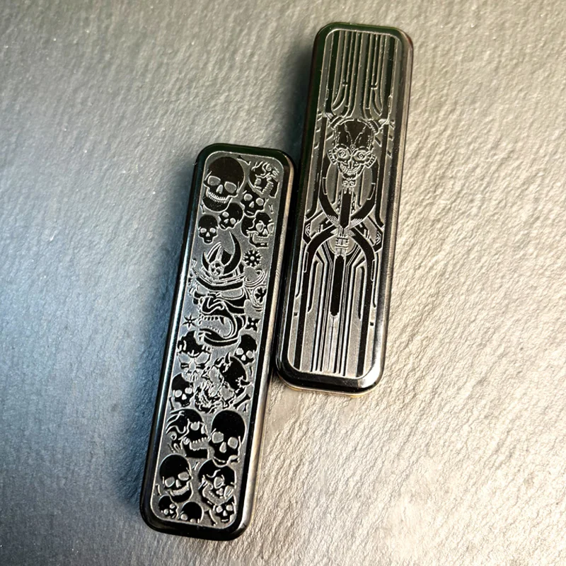 Deslizador Demonic Fidget EDC de acero inoxidable, deslizador de empuje mecánico, Spinner para adultos, alivio del estrés y relajación, juguetes