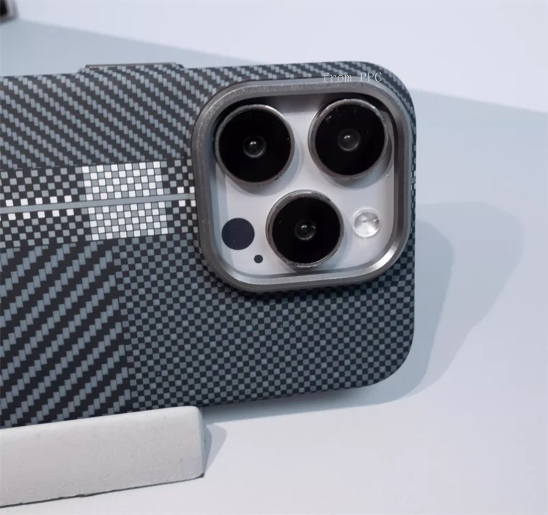MagSafe Cover 16 Pro Case for iPhone 15 16Pro Pro Max Carbon Color Hard PC Shell Camera Lens Alloy Shields Armor Geometric Funda