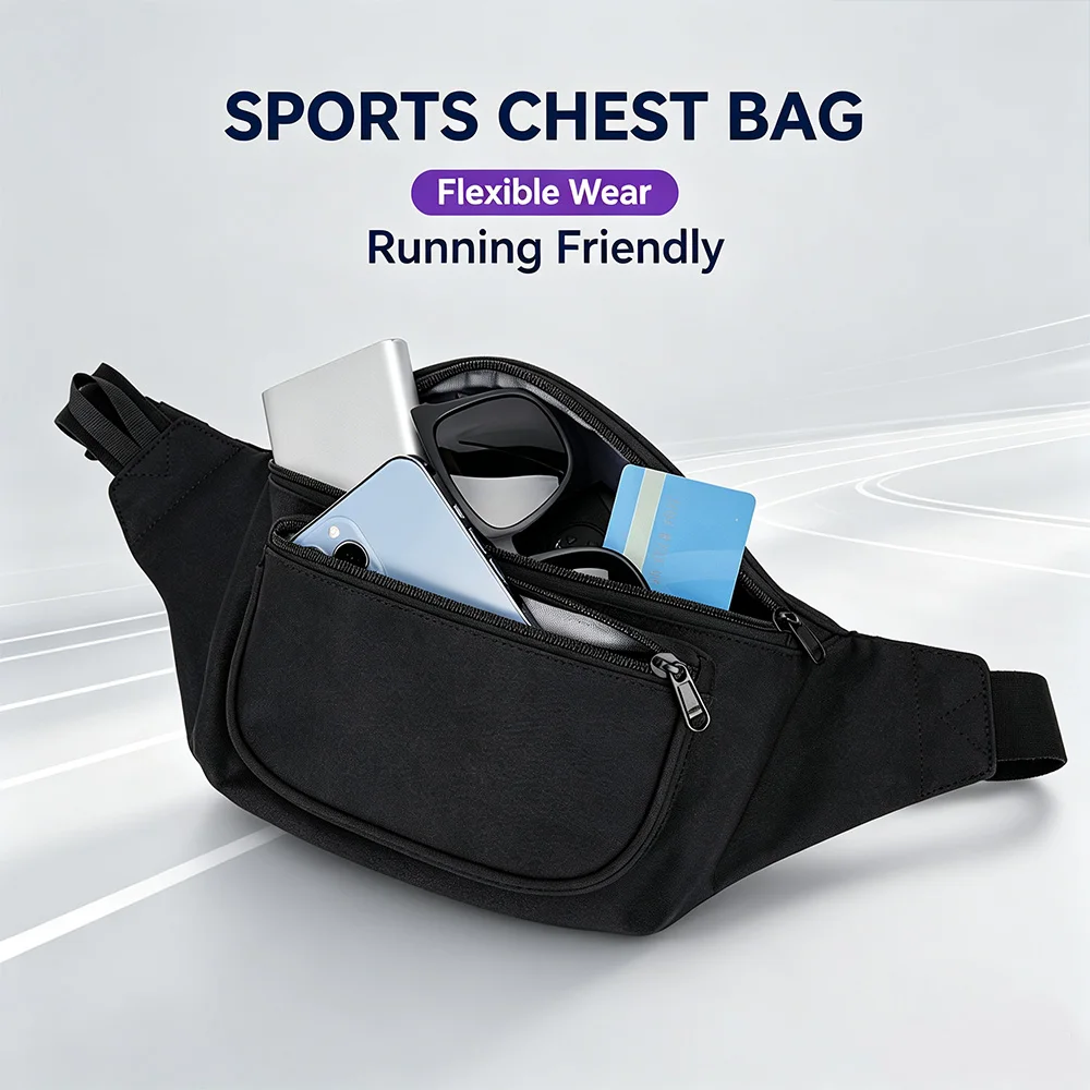 Men's Messenger Bag Stomach Bag Chest Bag Large Capacity Cross Sling Bag, Anti-theft Small Shoulder Bag for Sports, Travel Use