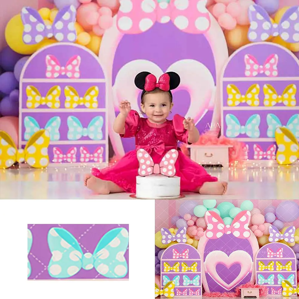 

Birthday Pink Bowtique Photography Backdrop Kids Baby Cake Smash Photocall Decors Child Girl Adult Photo Shoot Studio Background