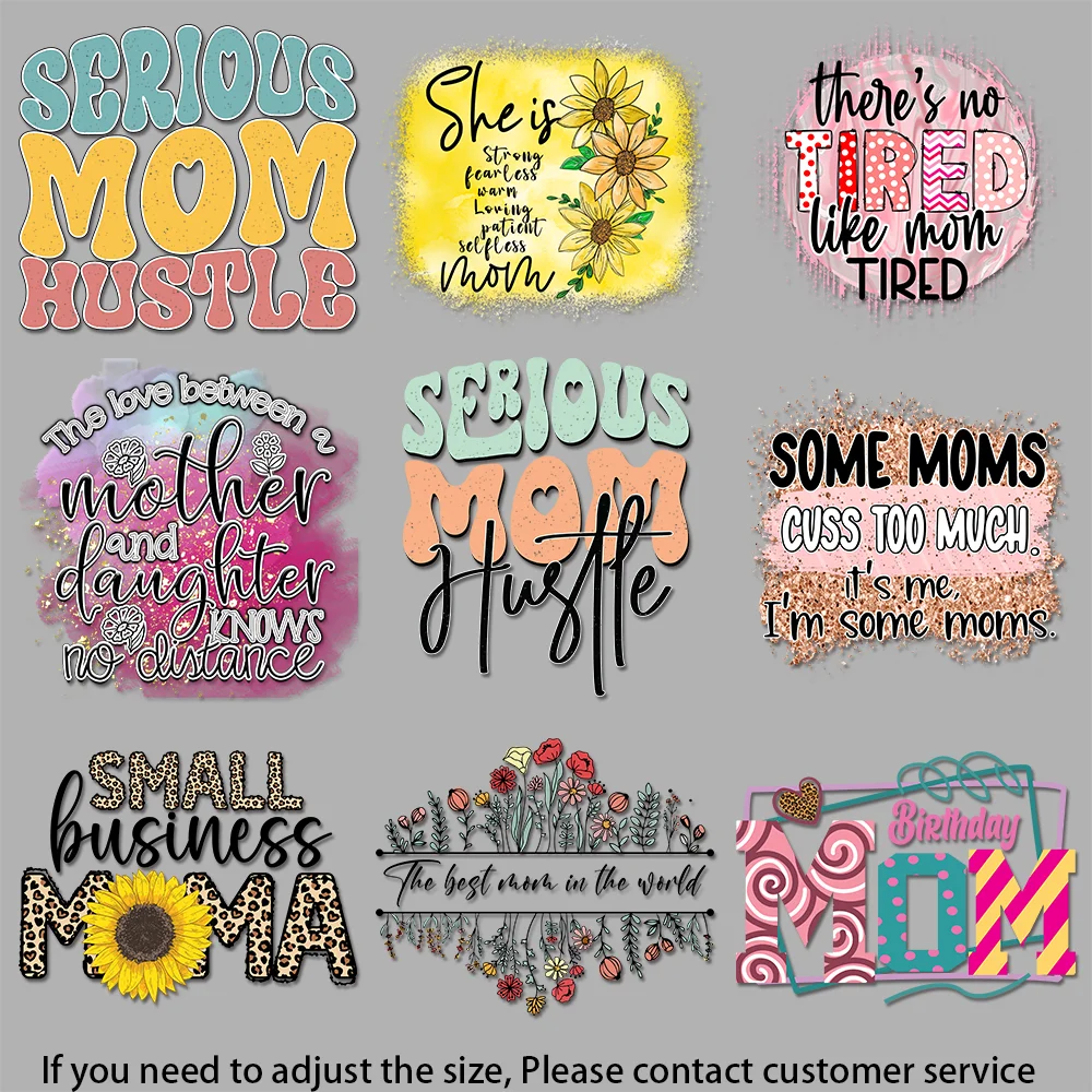 Iron-on Transfers for Clothing Strong Mom Quote Sunflower Mom Image Vibrant and Long-Lasting Colors DIY Decoration