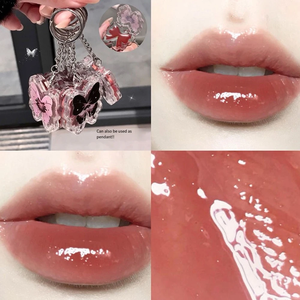 Langdurige Vlinder Effen Lipgloss Waterlicht Hydraterende Non-Stick Cup Stevige Lippenbalsem Waterdichte Heldere Lippen Tint Make-Up