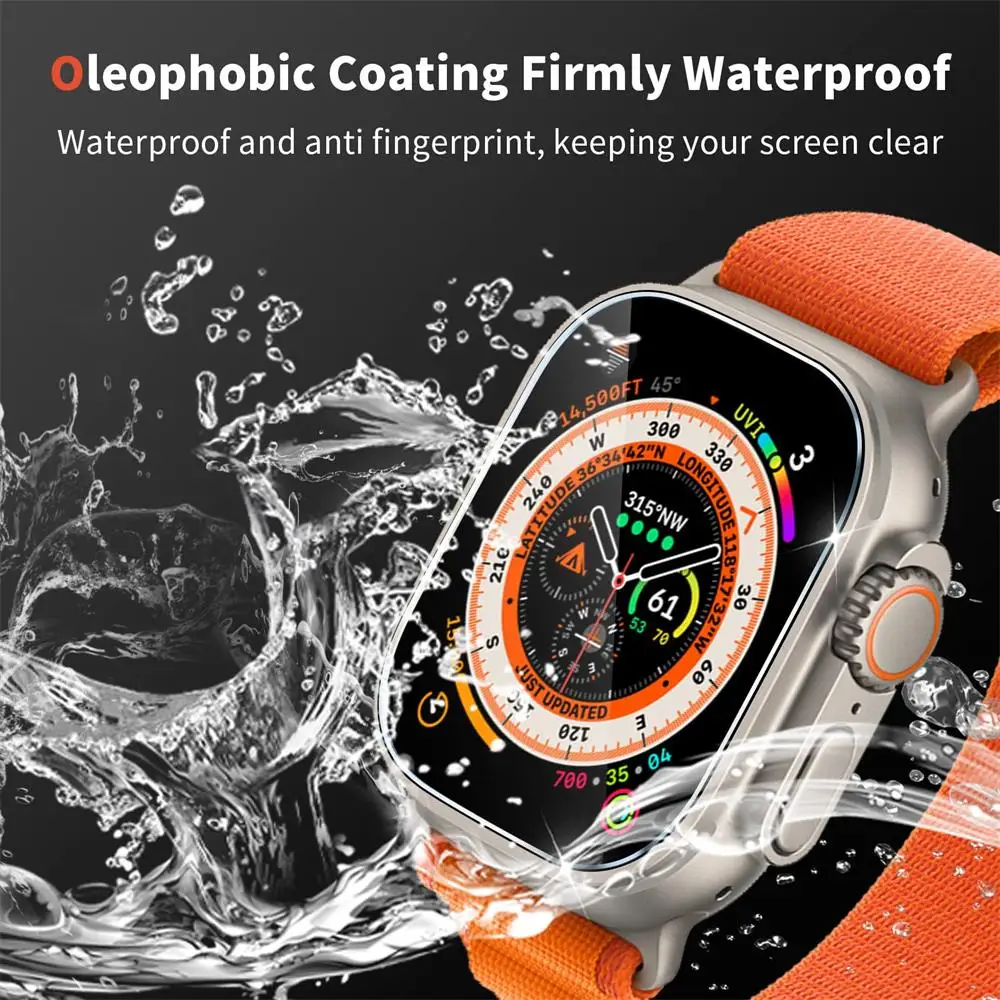 Screen Protector For Apple Watch Ultra 49mm Accessories Anti-Scratch Waterproof Tempered Glass HD Full Film iWatch Ultra 49 mm