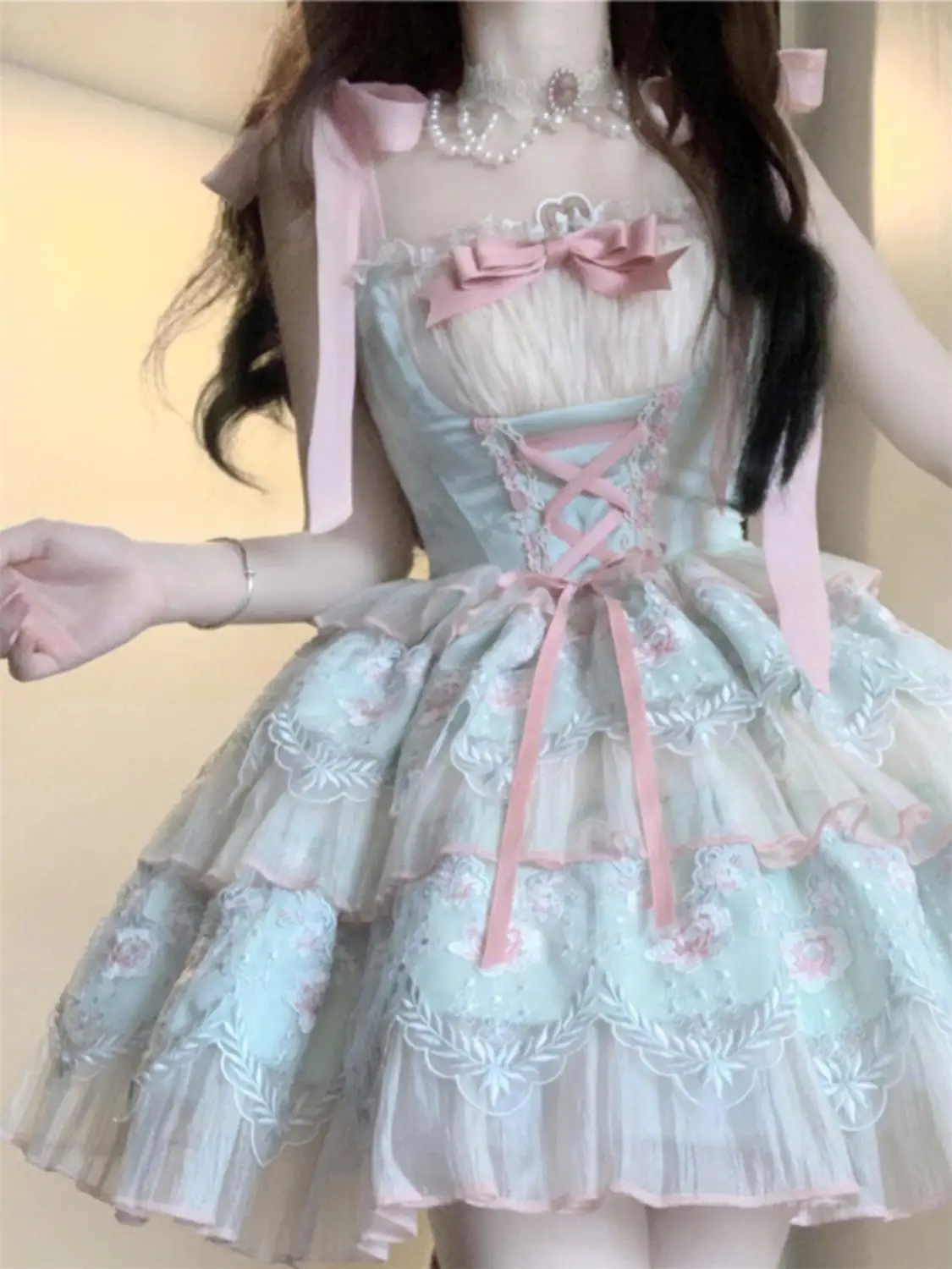 Japan Leuke Ballet Meisje Lolita Prinses Elegante Jurk Jsk Trouwjurk Riem DailyTea Party Kawaii Jurk